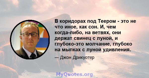 В коридорах под Теером - это не что иное, как сон. И, чем когда-либо, на ветвях, они держат свинец с луной, и глубоко-это молчание, глубоко на мыпках с луной удивления.