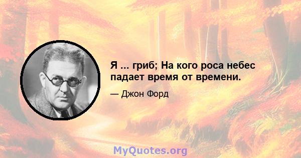 Я ... гриб; На кого роса небес падает время от времени.