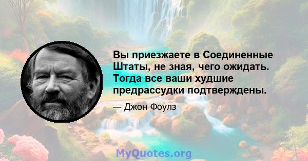 Вы приезжаете в Соединенные Штаты, не зная, чего ожидать. Тогда все ваши худшие предрассудки подтверждены.