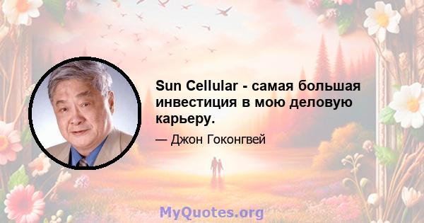 Sun Cellular - самая большая инвестиция в мою деловую карьеру.