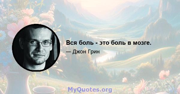 Вся боль - это боль в мозге.