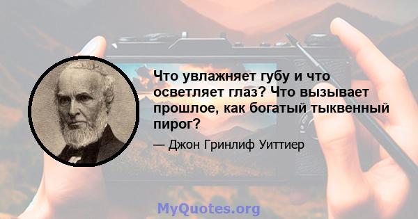 Что увлажняет губу и что осветляет глаз? Что вызывает прошлое, как богатый тыквенный пирог?