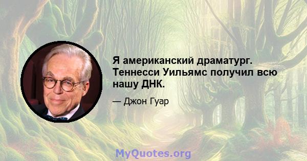 Я американский драматург. Теннесси Уильямс получил всю нашу ДНК.