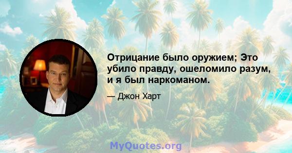 Отрицание было оружием; Это убило правду, ошеломило разум, и я был наркоманом.