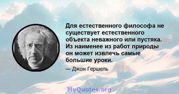 Для естественного философа не существует естественного объекта неважного или пустяка. Из наименее из работ природы он может извлечь самые большие уроки.