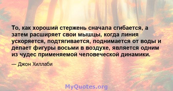 То, как хороший стержень сначала сгибается, а затем расширяет свои мышцы, когда линия ускоряется, подтягивается, поднимается от воды и делает фигуры восьми в воздухе, является одним из чудес применяемой человеческой