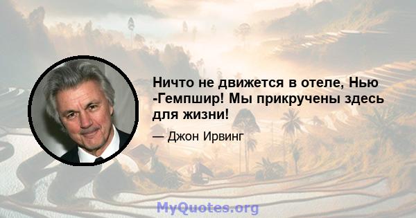 Ничто не движется в отеле, Нью -Гемпшир! Мы прикручены здесь для жизни!