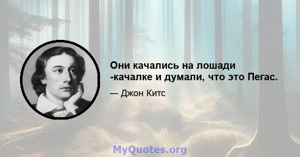 Они качались на лошади -качалке и думали, что это Пегас.