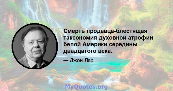 Смерть продавца-блестящая таксономия духовной атрофии белой Америки середины двадцатого века.