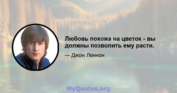 Любовь похожа на цветок - вы должны позволить ему расти.