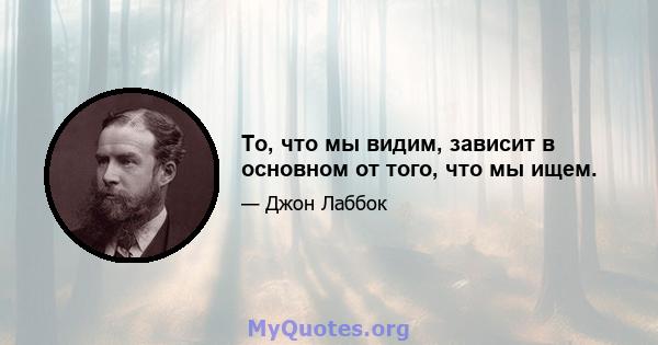 То, что мы видим, зависит в основном от того, что мы ищем.