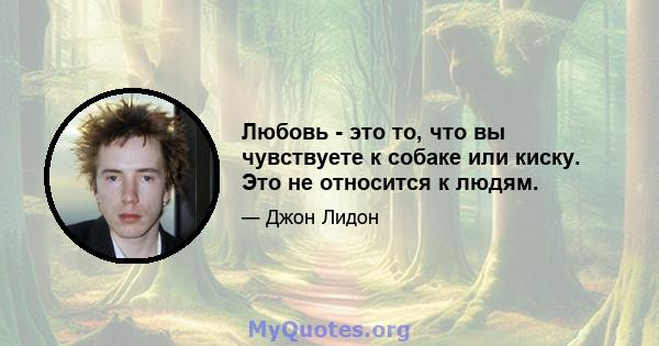 Любовь - это то, что вы чувствуете к собаке или киску. Это не относится к людям.