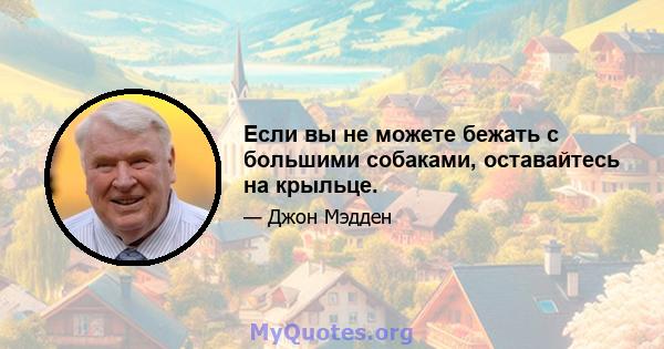 Если вы не можете бежать с большими собаками, оставайтесь на крыльце.