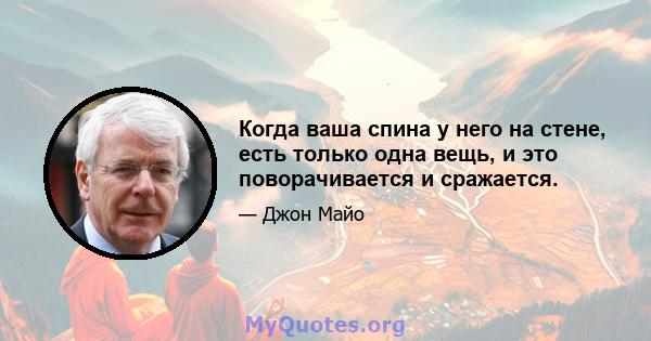 Когда ваша спина у него на стене, есть только одна вещь, и это поворачивается и сражается.