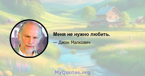 Меня не нужно любить.