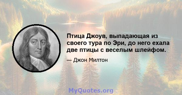 Птица Джоув, выпадающая из своего тура по Эри, до него ехала две птицы с веселым шлейфом.