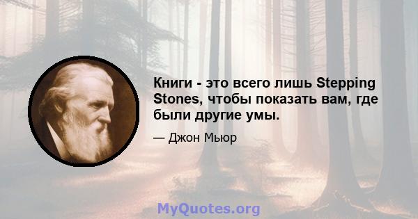 Книги - это всего лишь Stepping Stones, чтобы показать вам, где были другие умы.