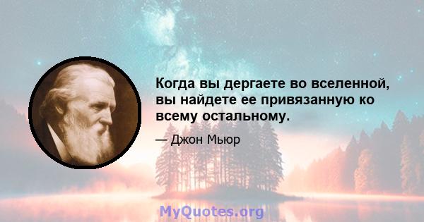 Когда вы дергаете во вселенной, вы найдете ее привязанную ко всему остальному.