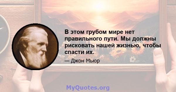 В этом грубом мире нет правильного пути. Мы должны рисковать нашей жизнью, чтобы спасти их.