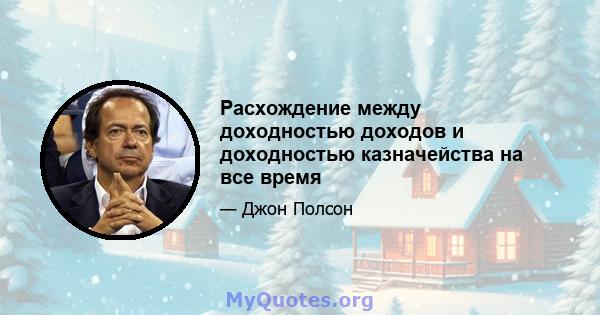 Расхождение между доходностью доходов и доходностью казначейства на все время