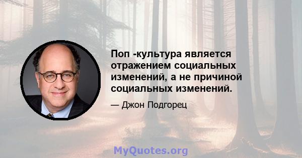 Поп -культура является отражением социальных изменений, а не причиной социальных изменений.