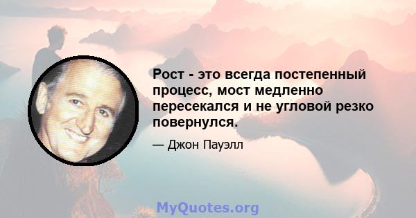 Рост - это всегда постепенный процесс, мост медленно пересекался и не угловой резко повернулся.