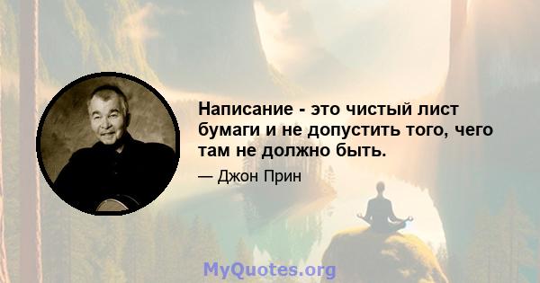 Написание - это чистый лист бумаги и не допустить того, чего там не должно быть.