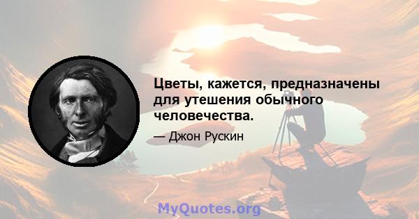 Цветы, кажется, предназначены для утешения обычного человечества.