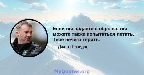 Если вы падаете с обрыва, вы можете также попытаться летать. Тебе нечего терять.