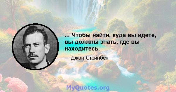 ... Чтобы найти, куда вы идете, вы должны знать, где вы находитесь.