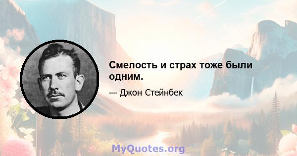 Смелость и страх тоже были одним.