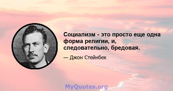 Социализм - это просто еще одна форма религии, и, следовательно, бредовая.