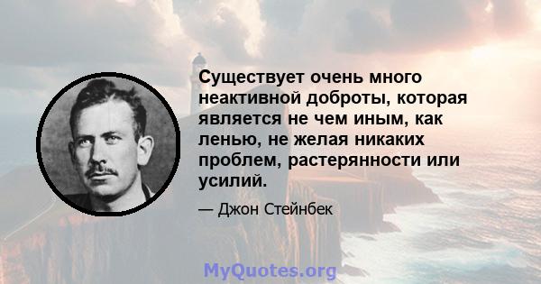 Существует очень много неактивной доброты, которая является не чем иным, как ленью, не желая никаких проблем, растерянности или усилий.