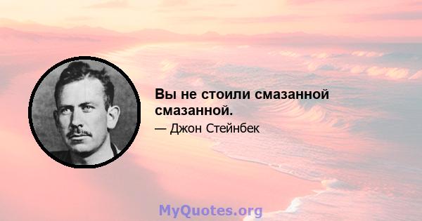 Вы не стоили смазанной смазанной.