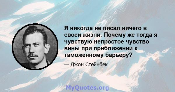 Я никогда не писал ничего в своей жизни. Почему же тогда я чувствую непростое чувство вины при приближении к таможенному барьеру?