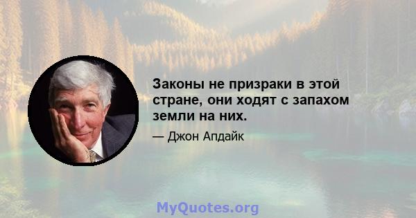 Законы не призраки в этой стране, они ходят с запахом земли на них.