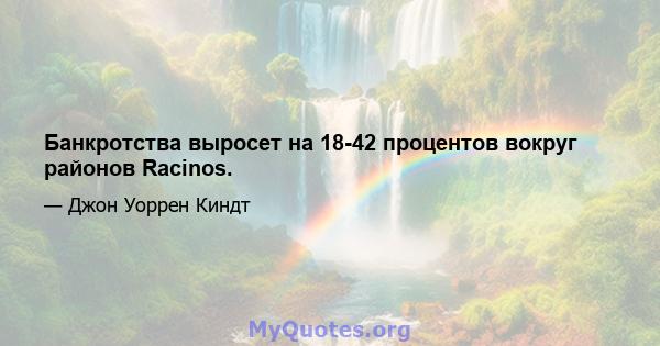 Банкротства выросет на 18-42 процентов вокруг районов Racinos.