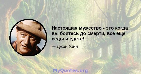 Настоящая мужество - это когда вы боитесь до смерти, все еще седы и едете!