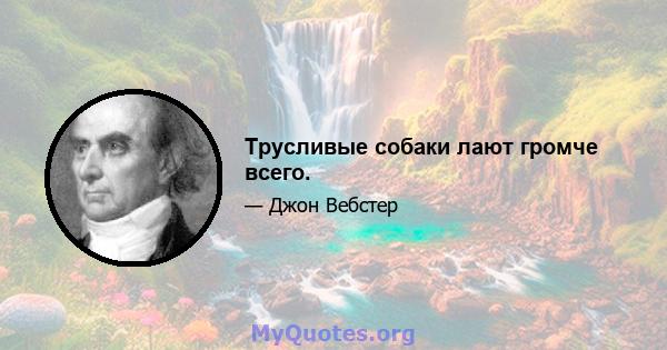 Трусливые собаки лают громче всего.