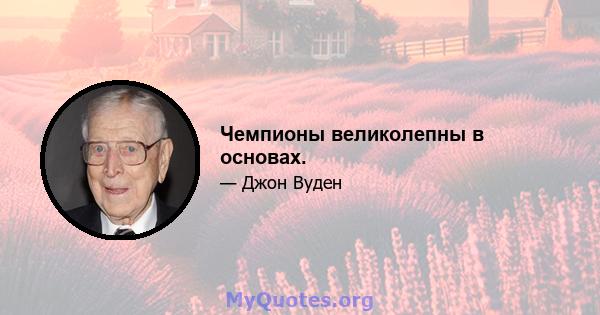 Чемпионы великолепны в основах.