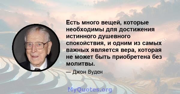 Есть много вещей, которые необходимы для достижения истинного душевного спокойствия, и одним из самых важных является вера, которая не может быть приобретена без молитвы.