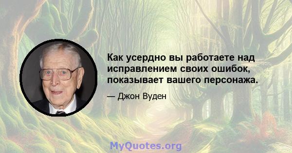 Как усердно вы работаете над исправлением своих ошибок, показывает вашего персонажа.