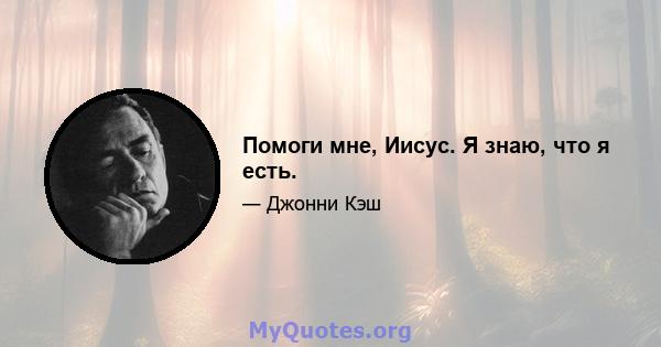 Помоги мне, Иисус. Я знаю, что я есть.