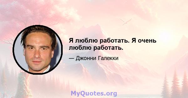 Я люблю работать. Я очень люблю работать.