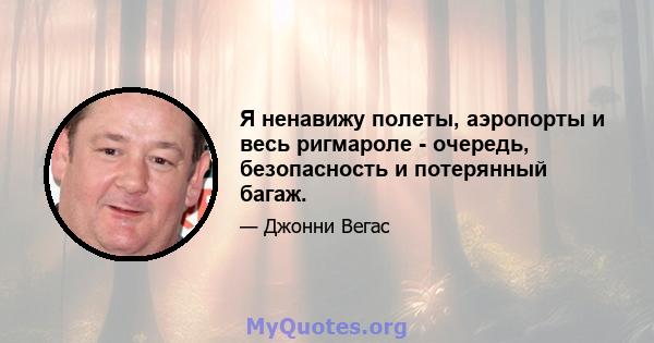 Я ненавижу полеты, аэропорты и весь ригмароле - очередь, безопасность и потерянный багаж.