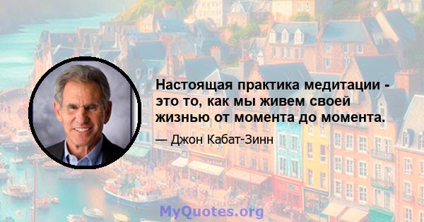 Настоящая практика медитации - это то, как мы живем своей жизнью от момента до момента.