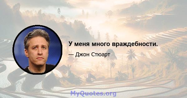 У меня много враждебности.