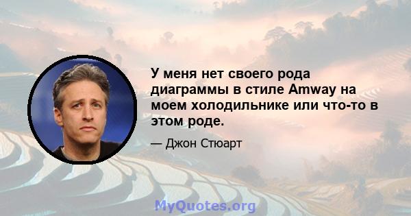 У меня нет своего рода диаграммы в стиле Amway на моем холодильнике или что-то в этом роде.