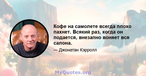 Кофе на самолете всегда плохо пахнет. Всякий раз, когда он подается, внезапно воняет вся салона.