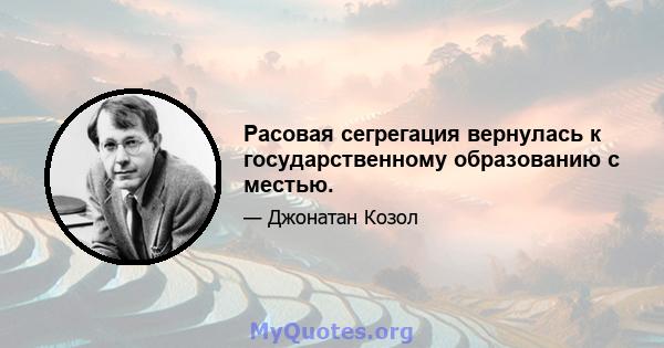 Расовая сегрегация вернулась к государственному образованию с местью.